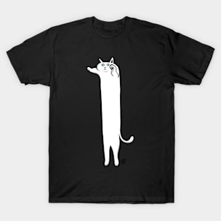 White cat looking T-Shirt